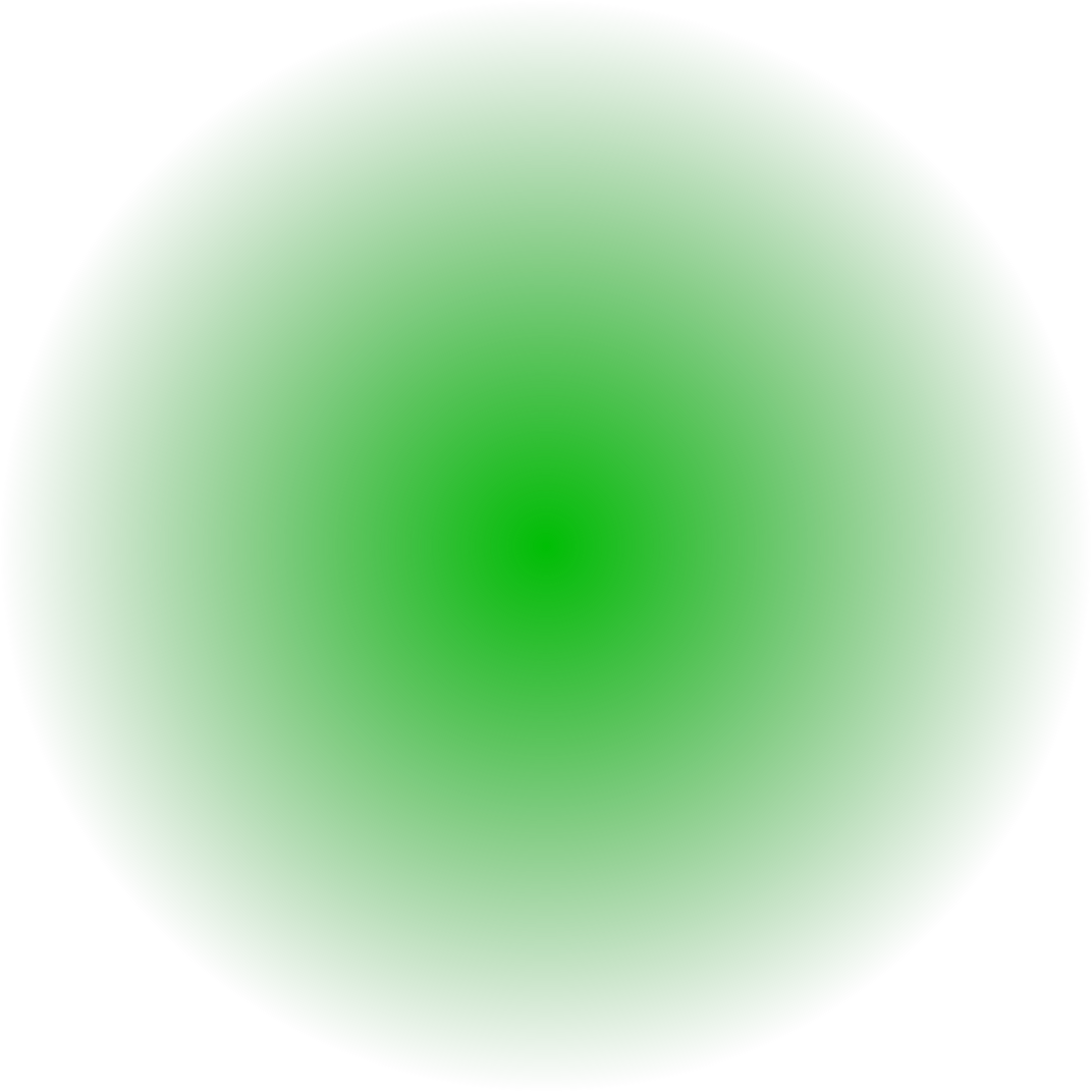 green glowing blured circle